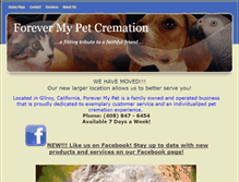 Tablet Screenshot of forevermypetcremation.com